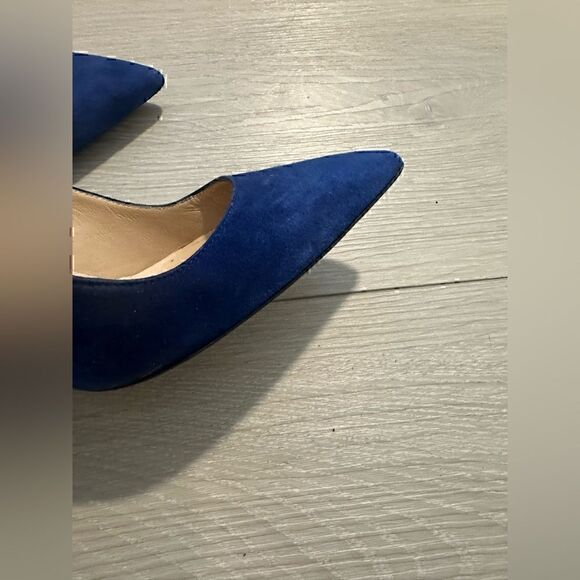 Manolo Blahnik BB 105mm Blue Suede Pumps - Picture 7 of 16